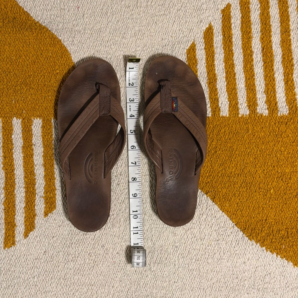 Brown Rainbow Flip Flops